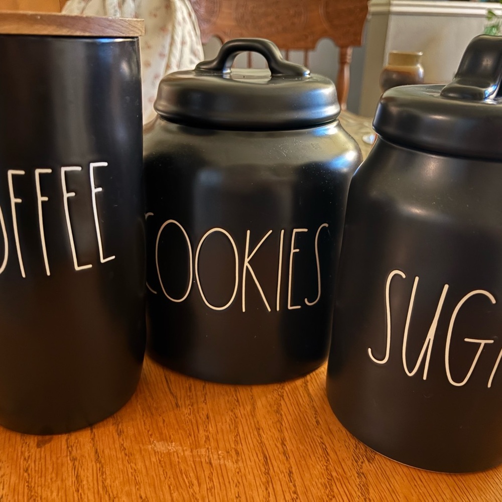 Black Kitchen Canister Set Rae Dunn